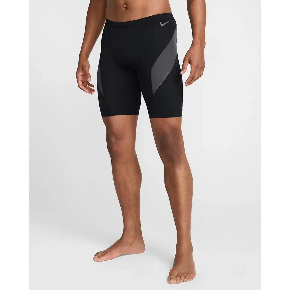 Nike HydraStrong Jammer SwimSuit Men's 24 Black Gray Colorblock Pull-On SRT512